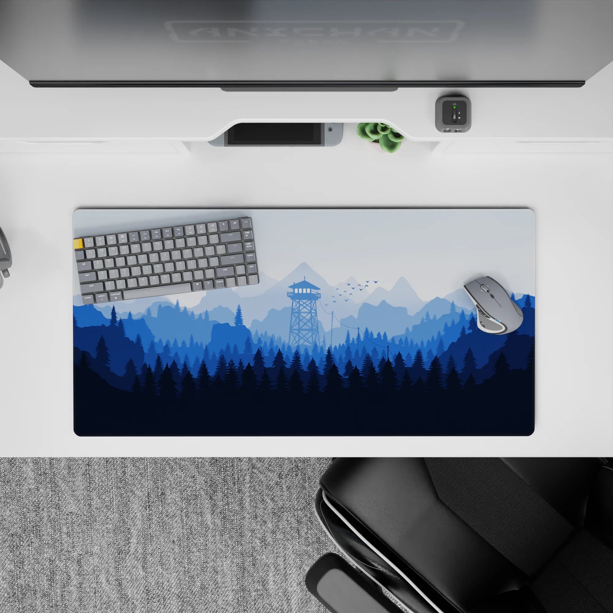 Vector Landscapes Deskmat | Mousepad | Deskpad - Misty Peaks