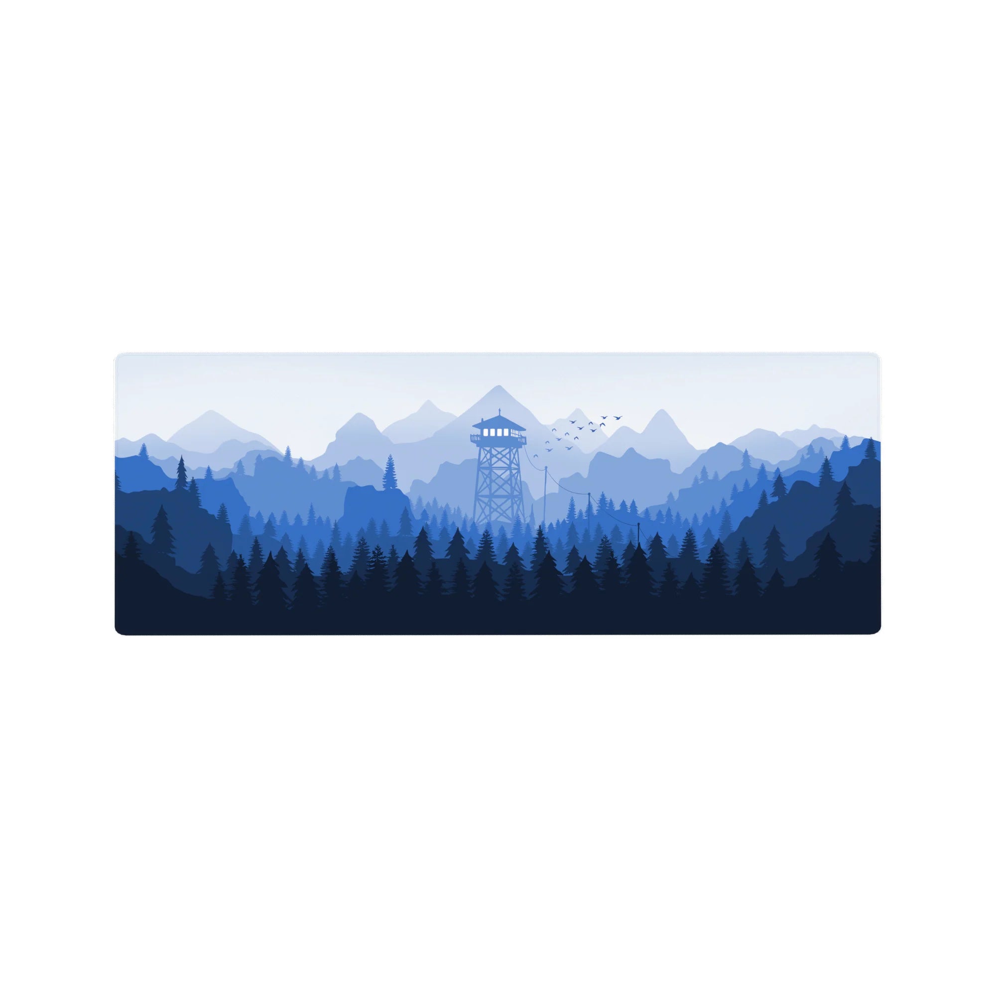 Vector Landscapes Deskmat | Mousepad | Deskpad - Misty Peaks