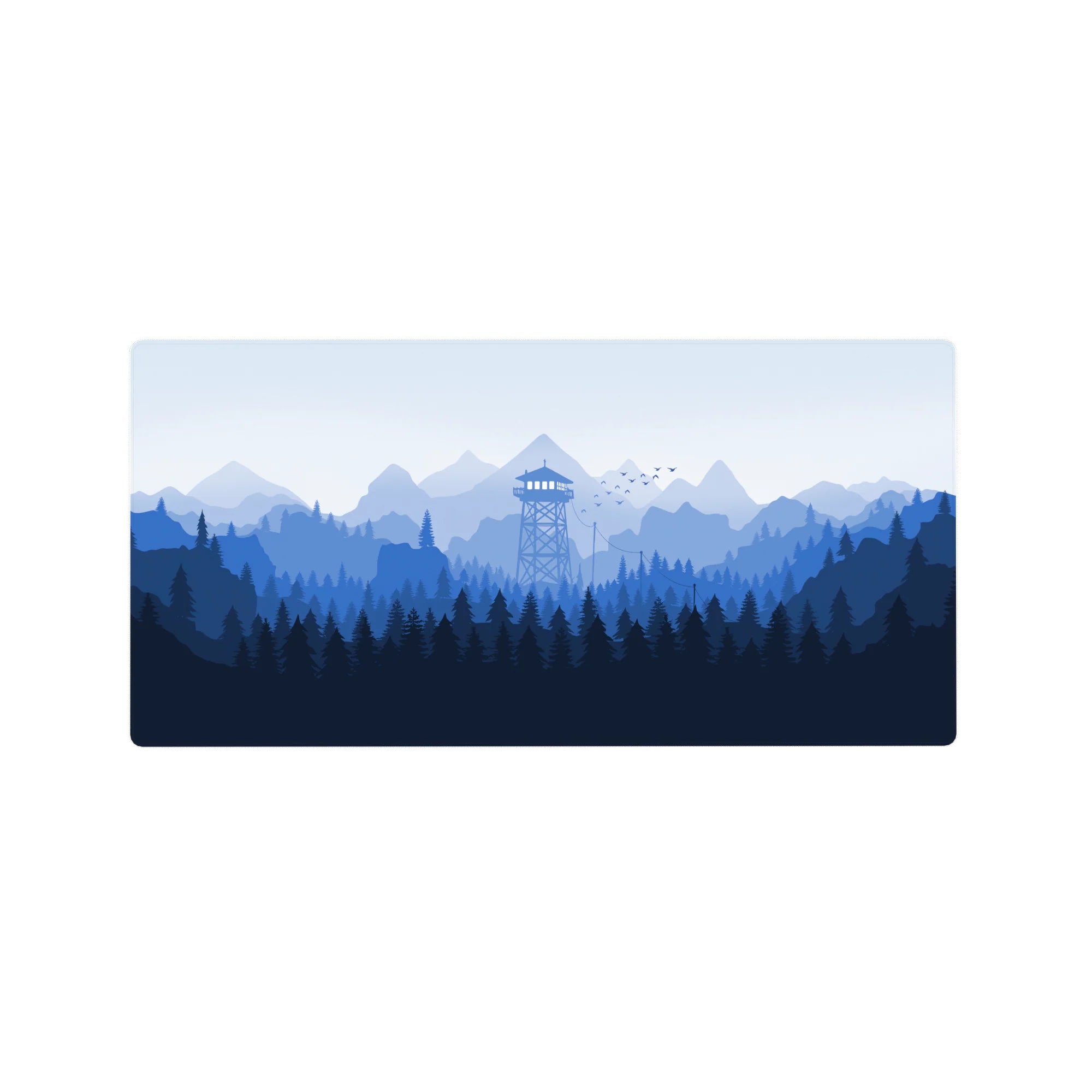 Vector Landscapes Deskmat | Mousepad | Deskpad - Misty Peaks