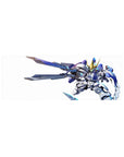 32x12 inches anime mouse pad with chibi Gundam-style mecha, gold horns, and oversized blades.