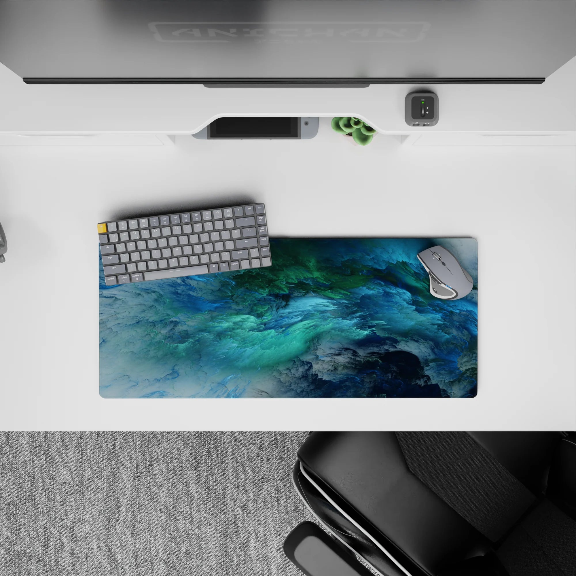 Abstract Deskmat | Mousepad | Deskpad - Ocean Swirl Bliss - AniChan