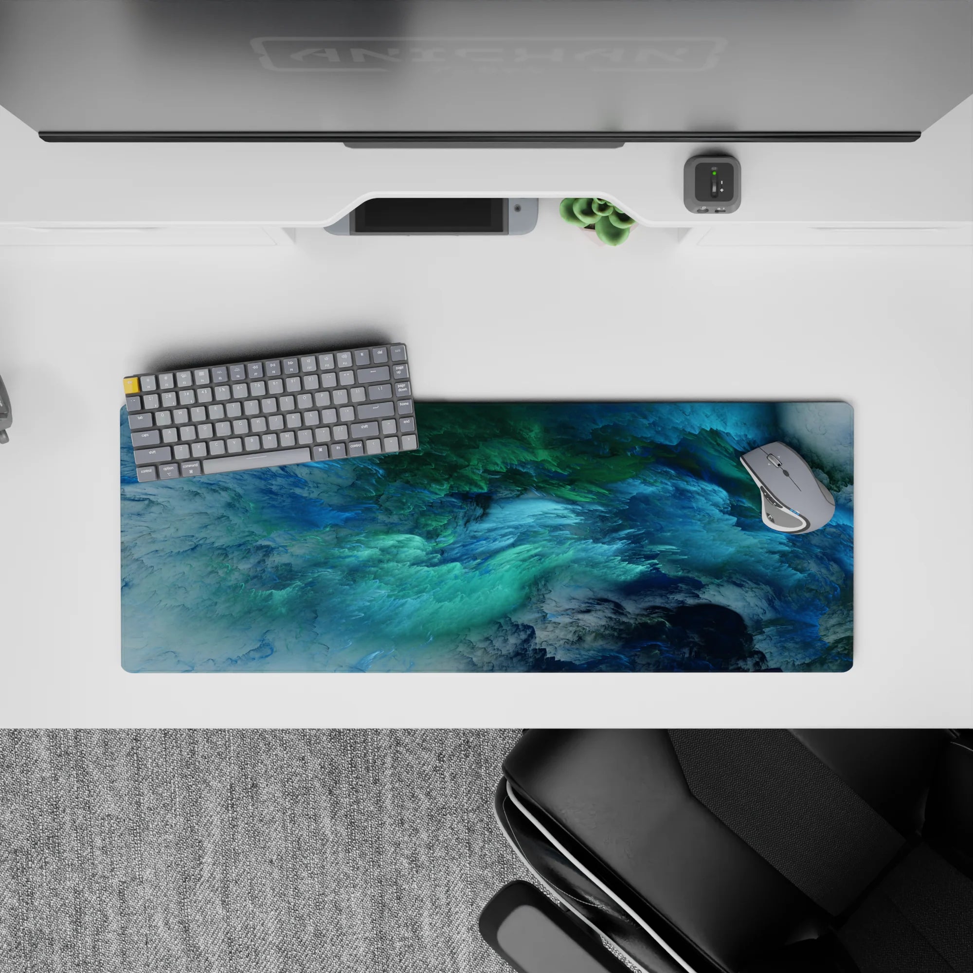 Abstract Deskmat | Mousepad | Deskpad - Ocean Swirl Bliss - AniChan