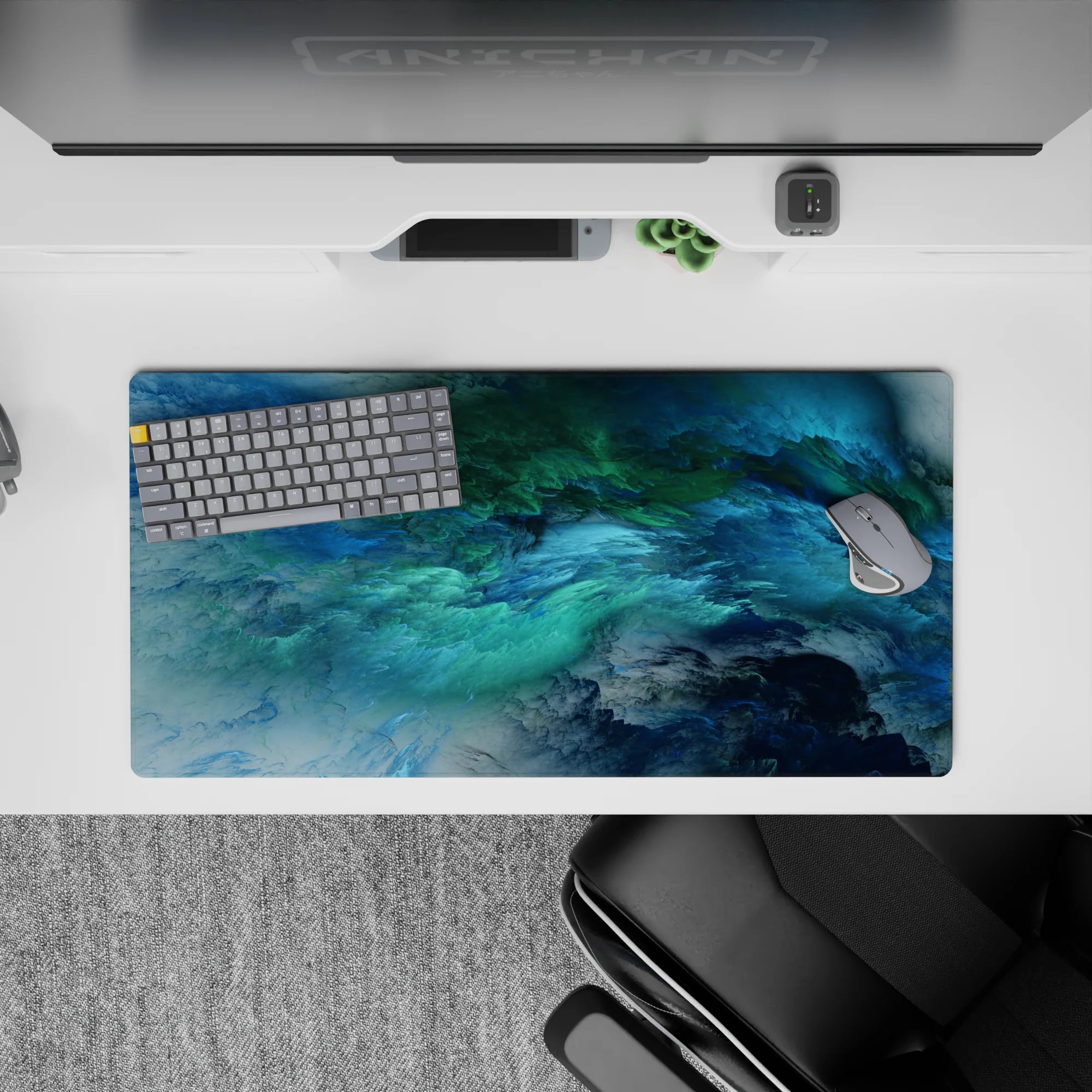 Abstract Deskmat | Mousepad | Deskpad - Ocean Swirl Bliss - AniChan