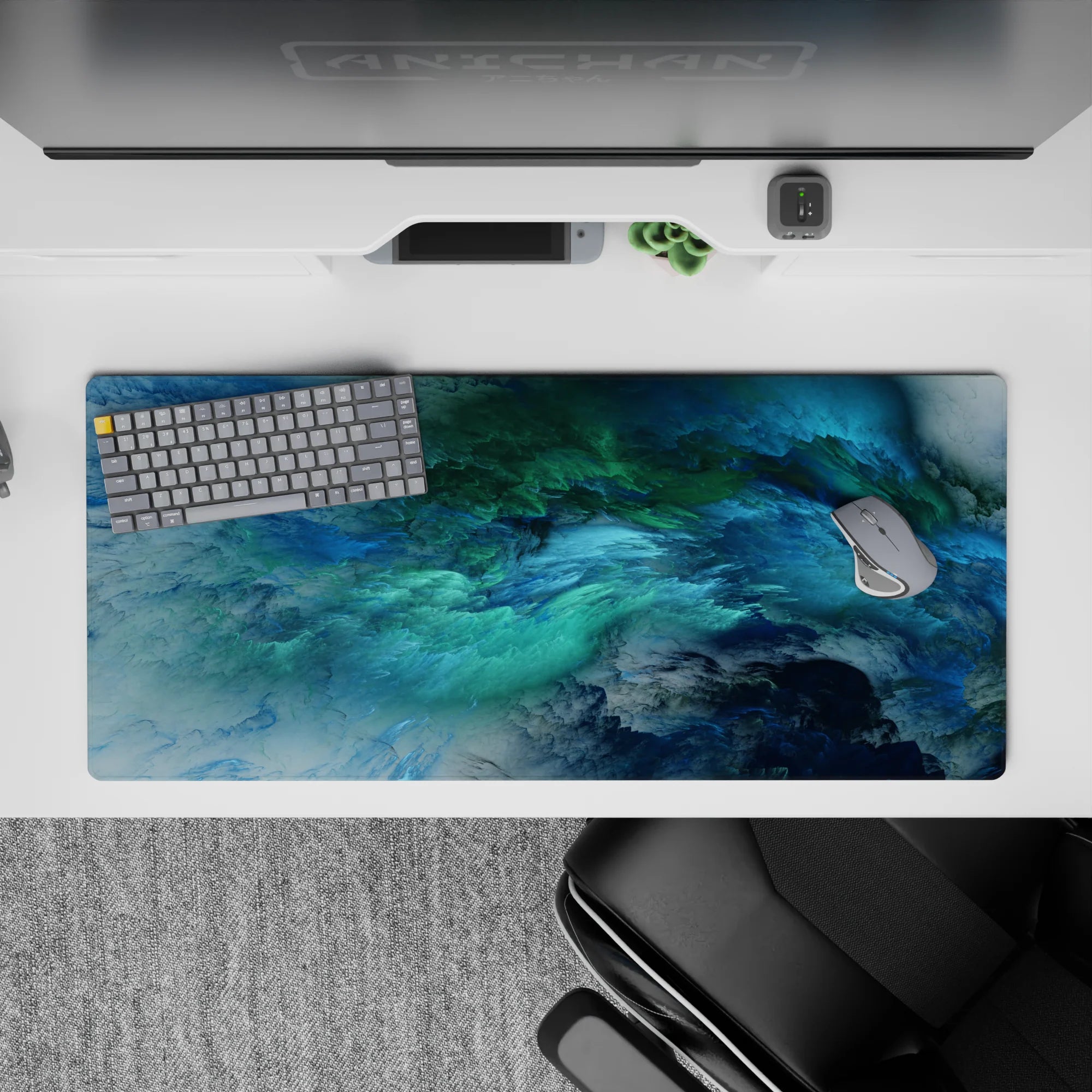 Abstract Deskmat | Mousepad | Deskpad - Ocean Swirl Bliss - AniChan