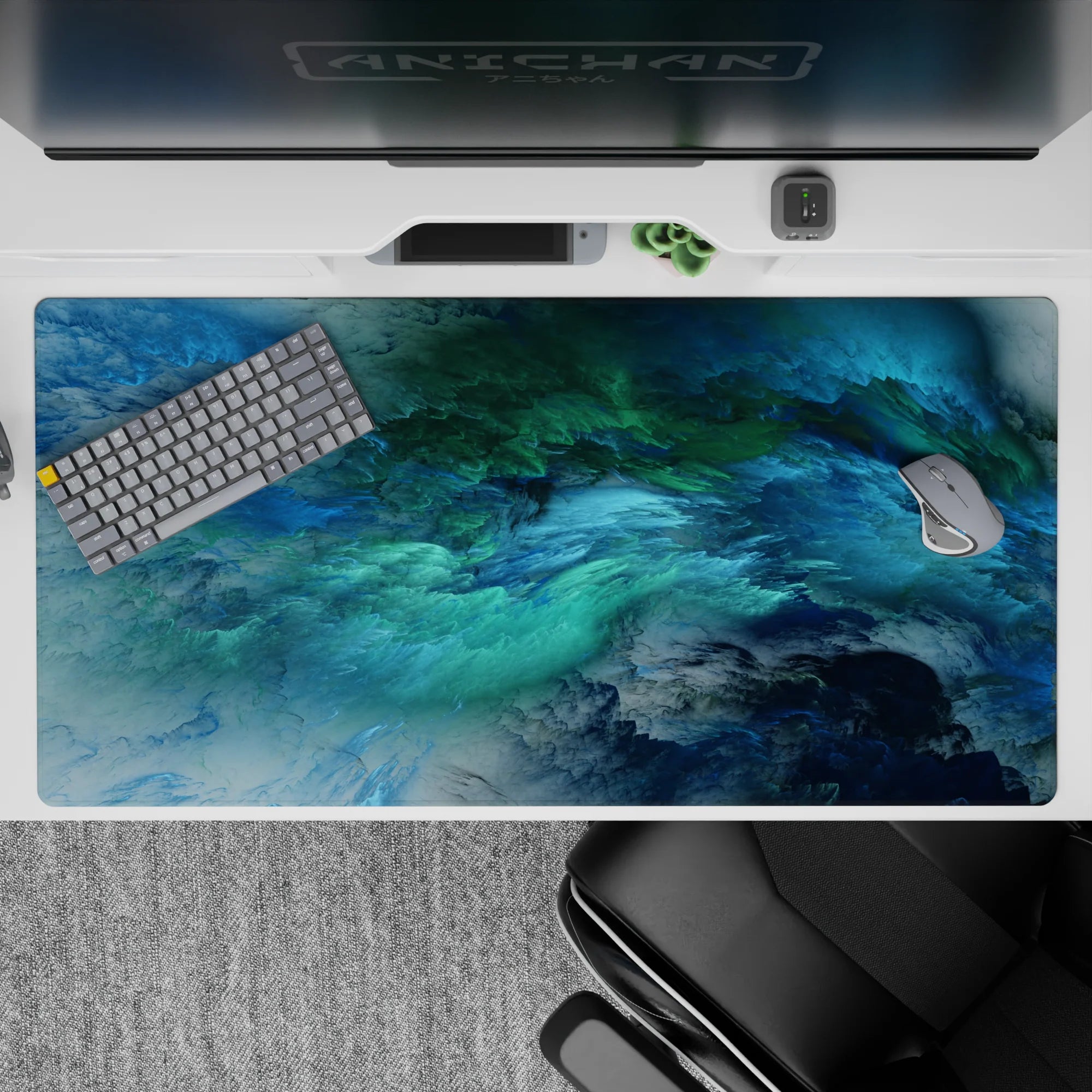 Abstract Deskmat | Mousepad | Deskpad - Ocean Swirl Bliss - AniChan