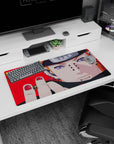 32x16 inches Naruto Shippuden mouse pad showing Pain staring forward with ripple Rinnegan on hot red.