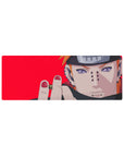 Anime mouse pad 32x12 inches with Pain (Nagato) Rinnegan portrait, piercings, and metal headband.