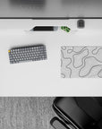 Topographic (Topo) Deskmat | Mousepad | Deskpad - Monochrome Contours - AniChan