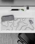 Topographic (Topo) Deskmat | Mousepad | Deskpad - Monochrome Contours - AniChan