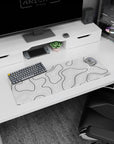 Topographic (Topo) Deskmat | Mousepad | Deskpad - Monochrome Contours - AniChan