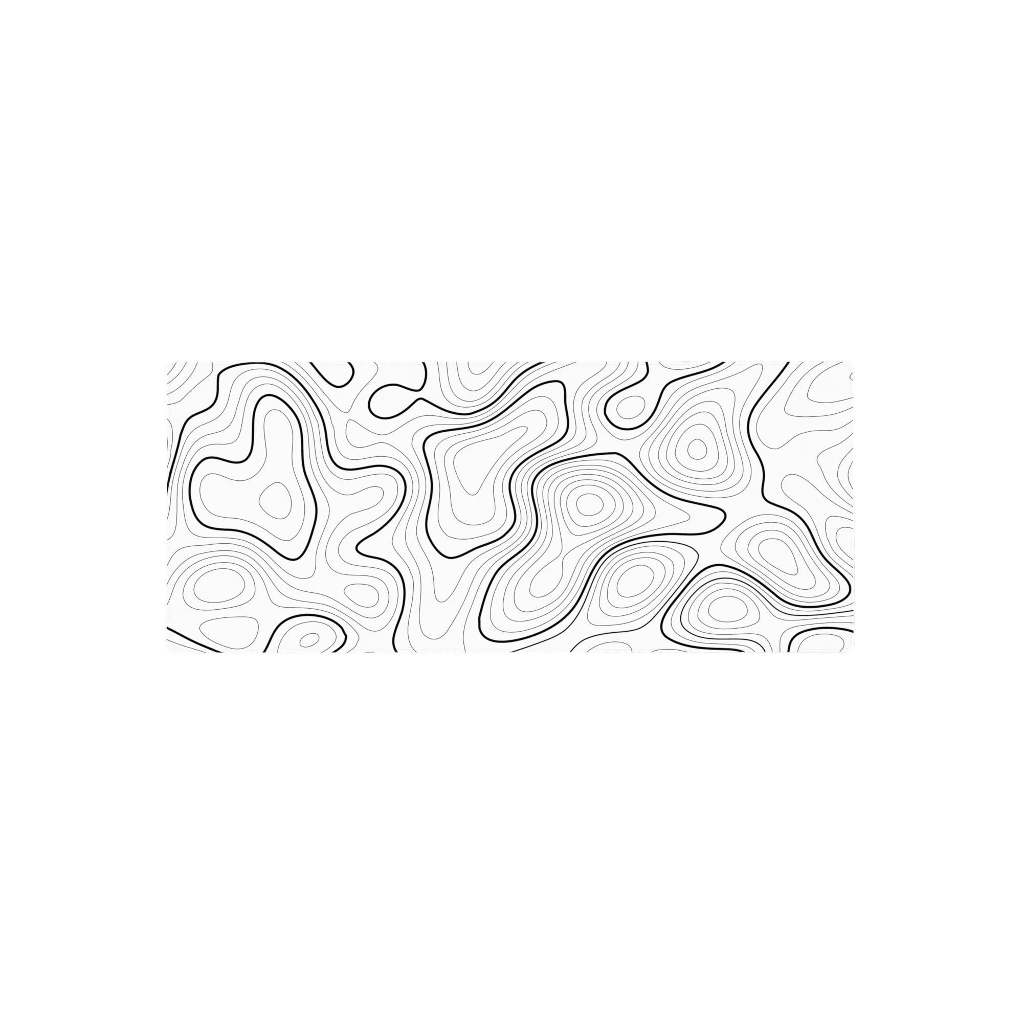 Topographic (Topo) Deskmat | Mousepad | Deskpad - Monochrome Contours - AniChan