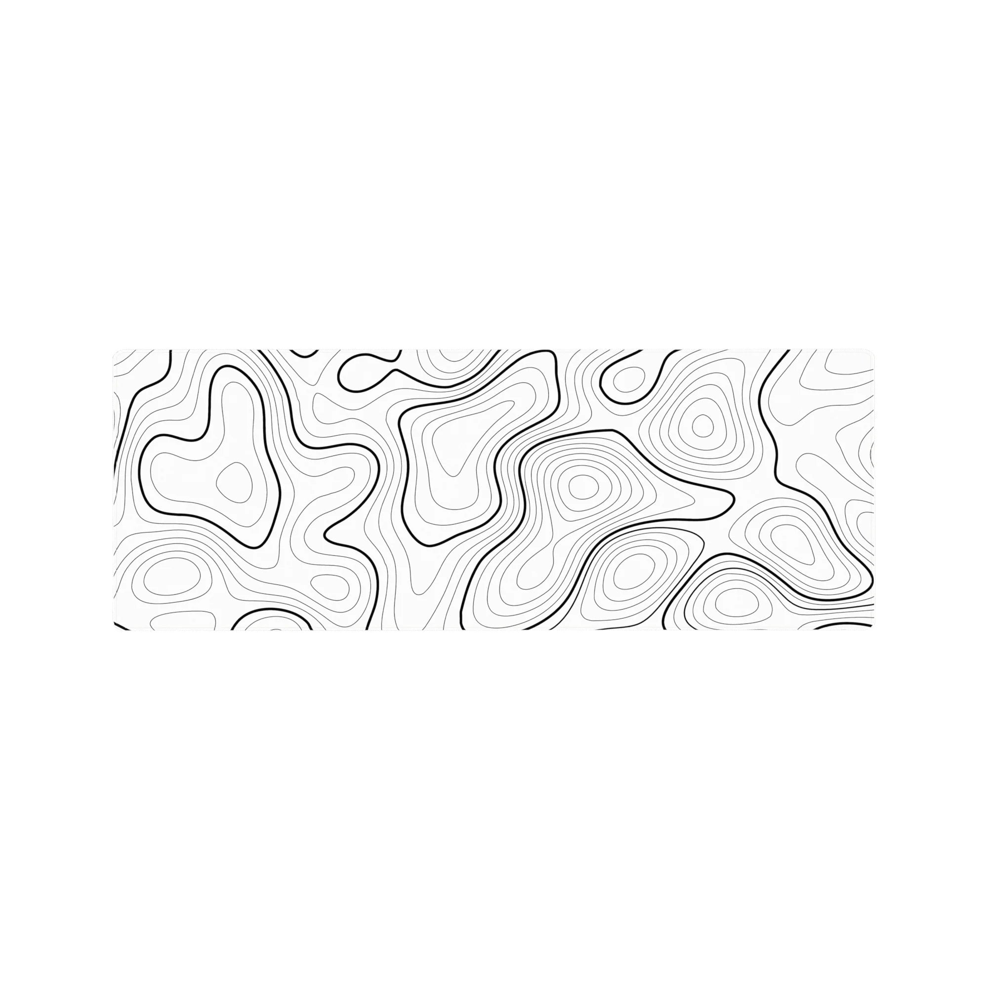 Topographic (Topo) Deskmat | Mousepad | Deskpad - Monochrome Contours - AniChan