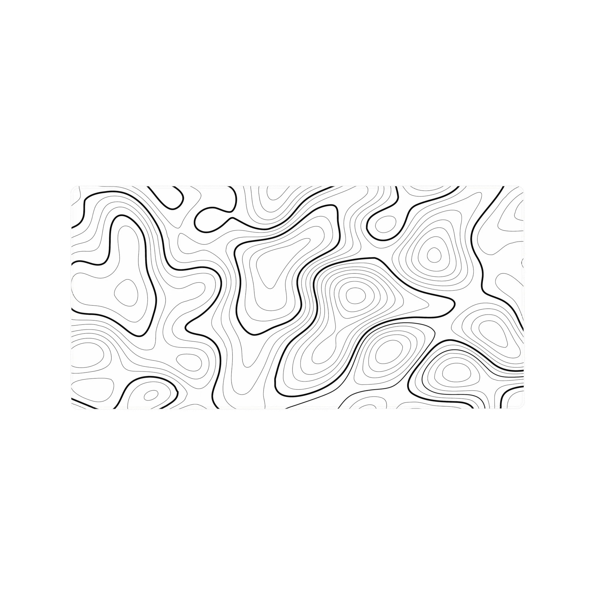 Topographic (Topo) Deskmat | Mousepad | Deskpad - Monochrome Contours - AniChan