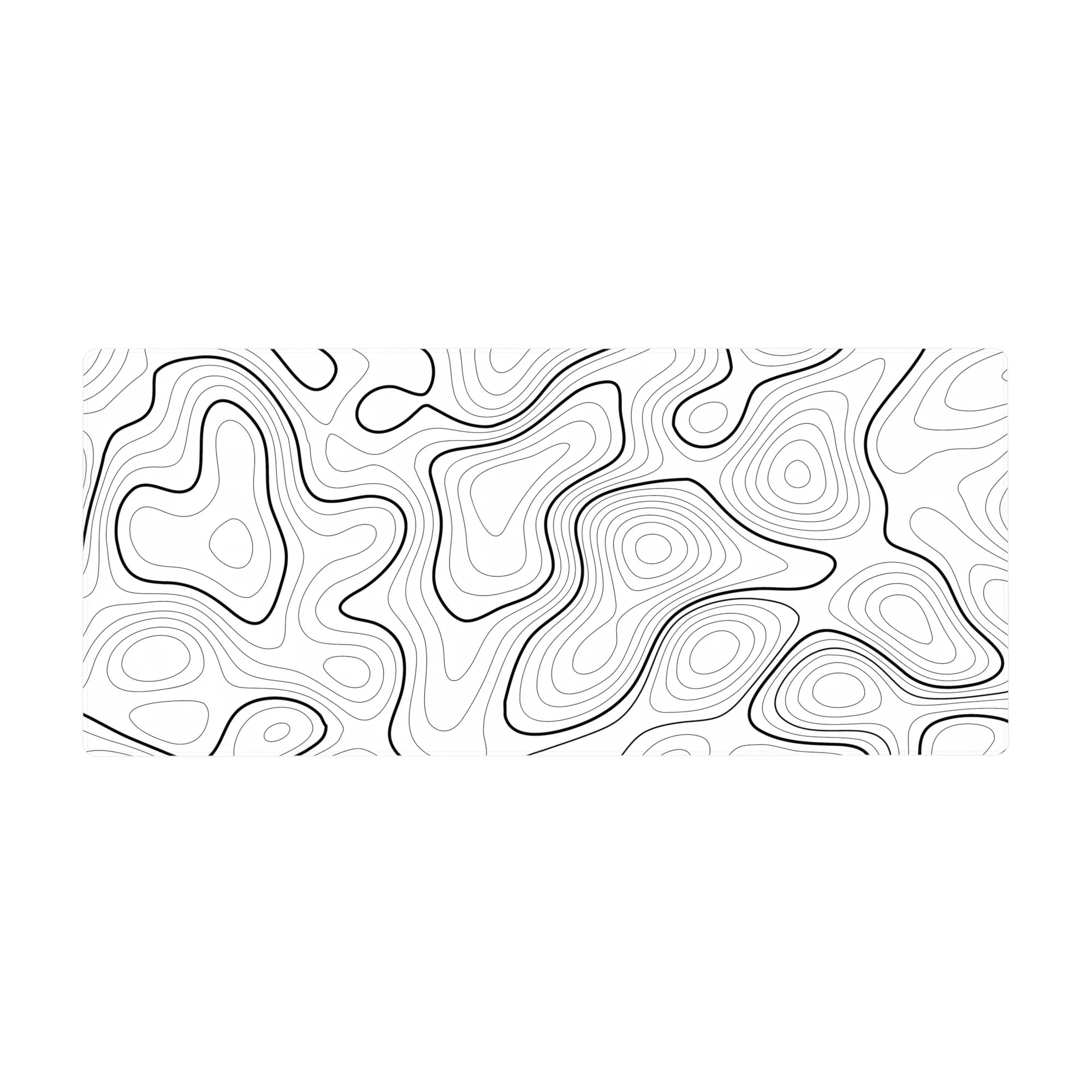 Topographic (Topo) Deskmat | Mousepad | Deskpad - Monochrome Contours - AniChan