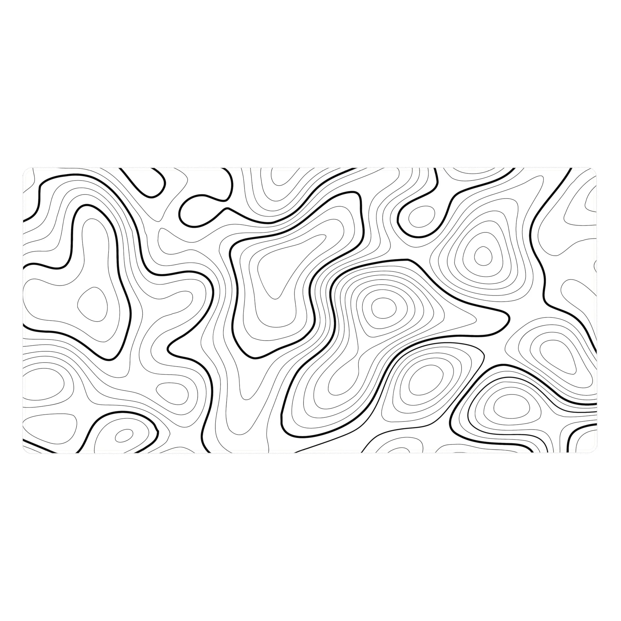 Topographic (Topo) Deskmat | Mousepad | Deskpad - Monochrome Contours - AniChan