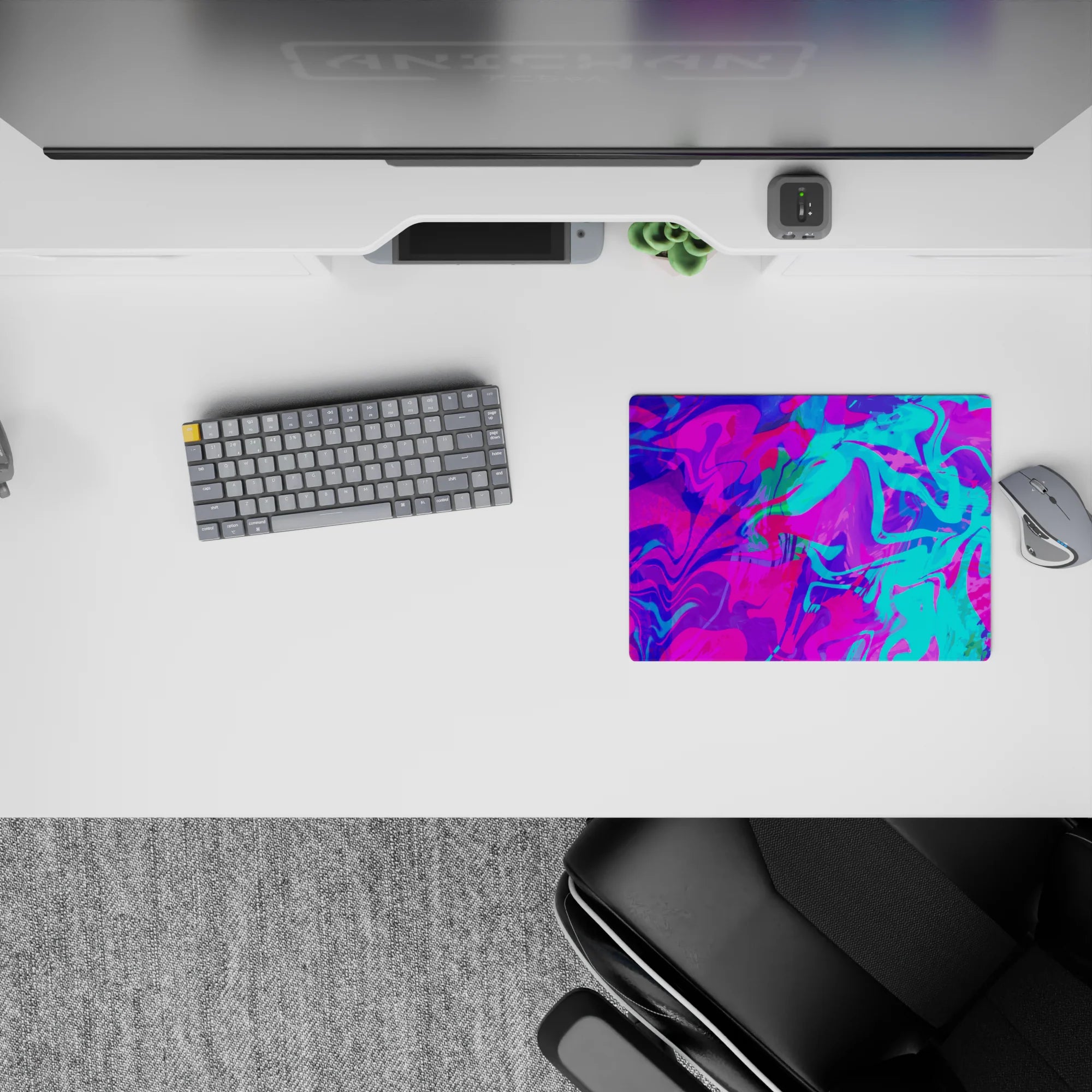 Liquid Abstract Deskmat | Mousepad | Deskpad - Neon Vortex - AniChan