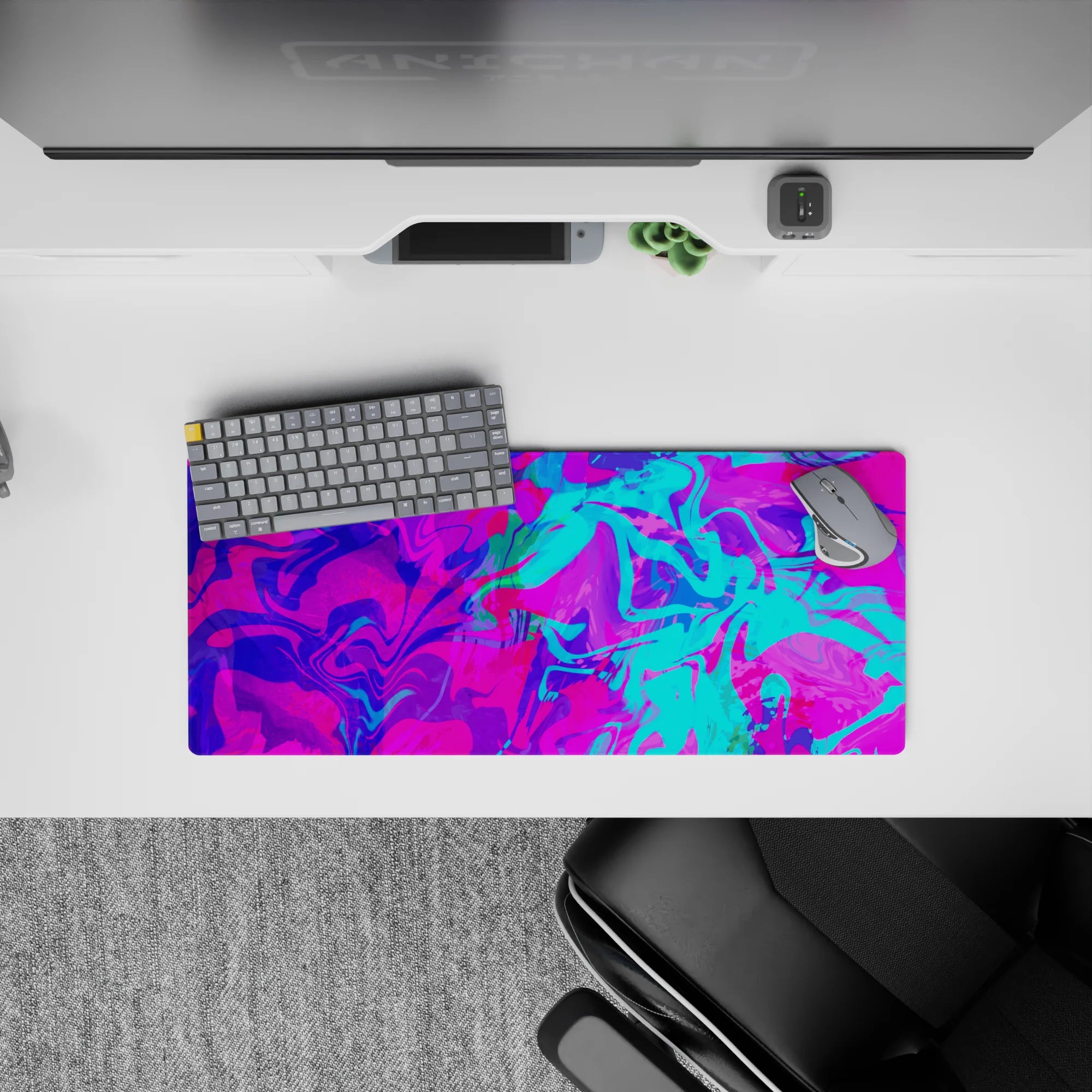 Liquid Abstract Deskmat | Mousepad | Deskpad - Neon Vortex - AniChan