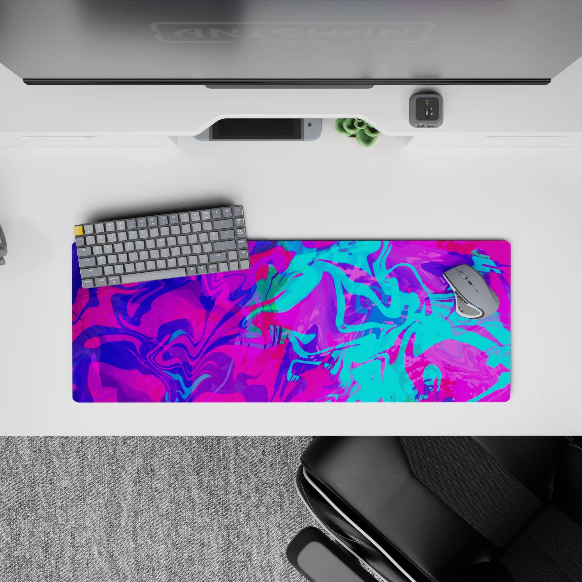 Liquid Abstract Deskmat | Mousepad | Deskpad - Neon Vortex - AniChan