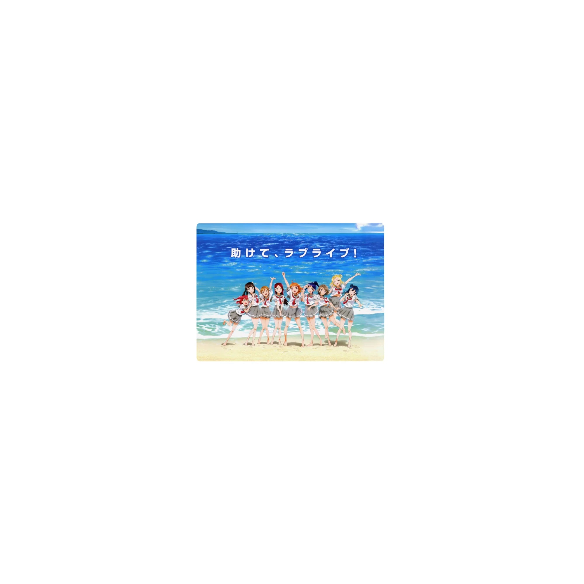 Love Live! Sunshine!! group beach backdrop anime girl mouse pad, classic 14x10 inches.