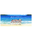 Love Live! Sunshine!! anime girl mouse pad 32x12 inches with nine girls in school uniforms at the beach.