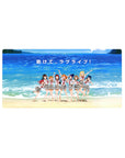 Love Live! Sunshine!! anime girl mouse pad 32x16 inches with Aqours in school uniforms by the sea.