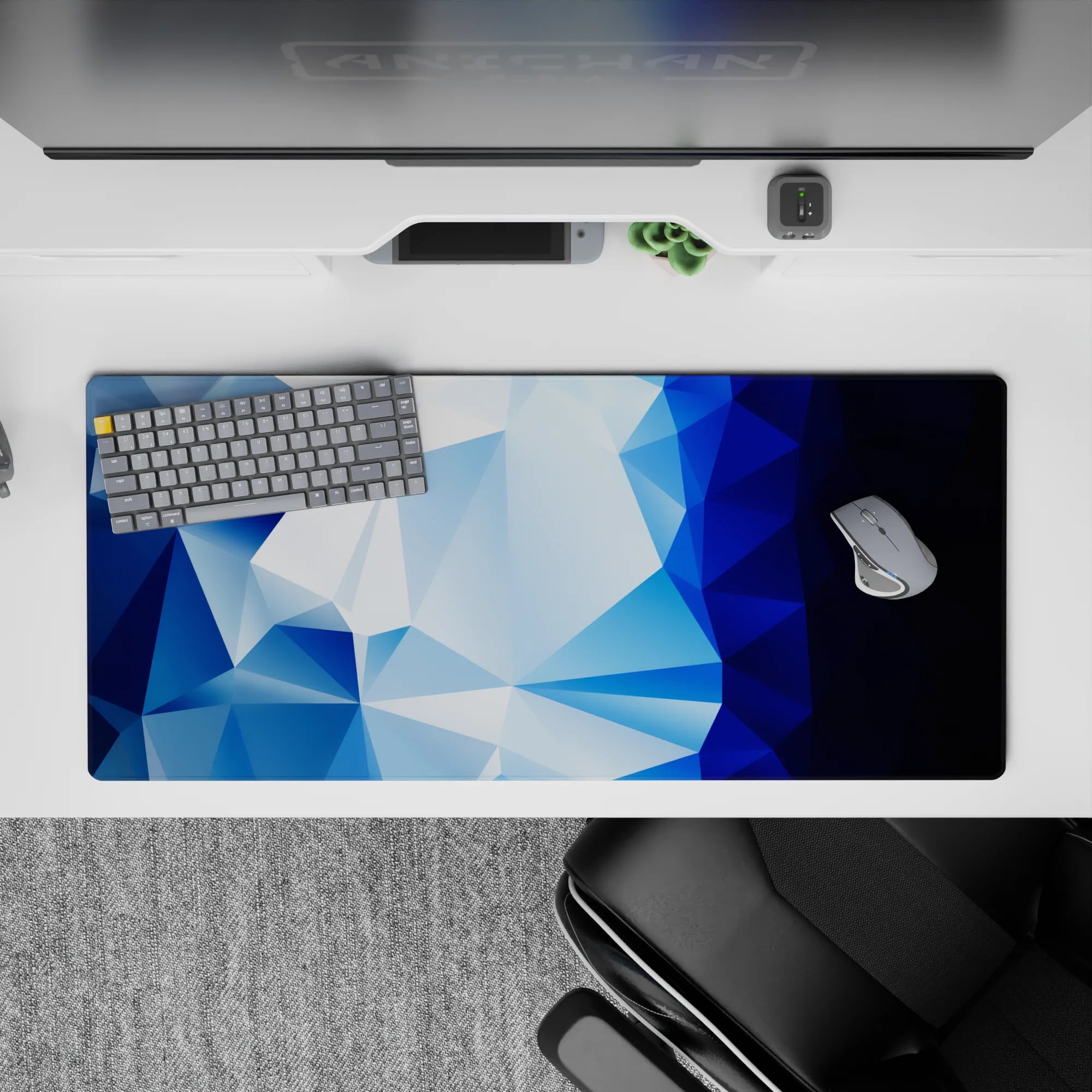 Geometry Abstract Deskmat | Mousepad | Deskpad - Icy Prism - AniChan