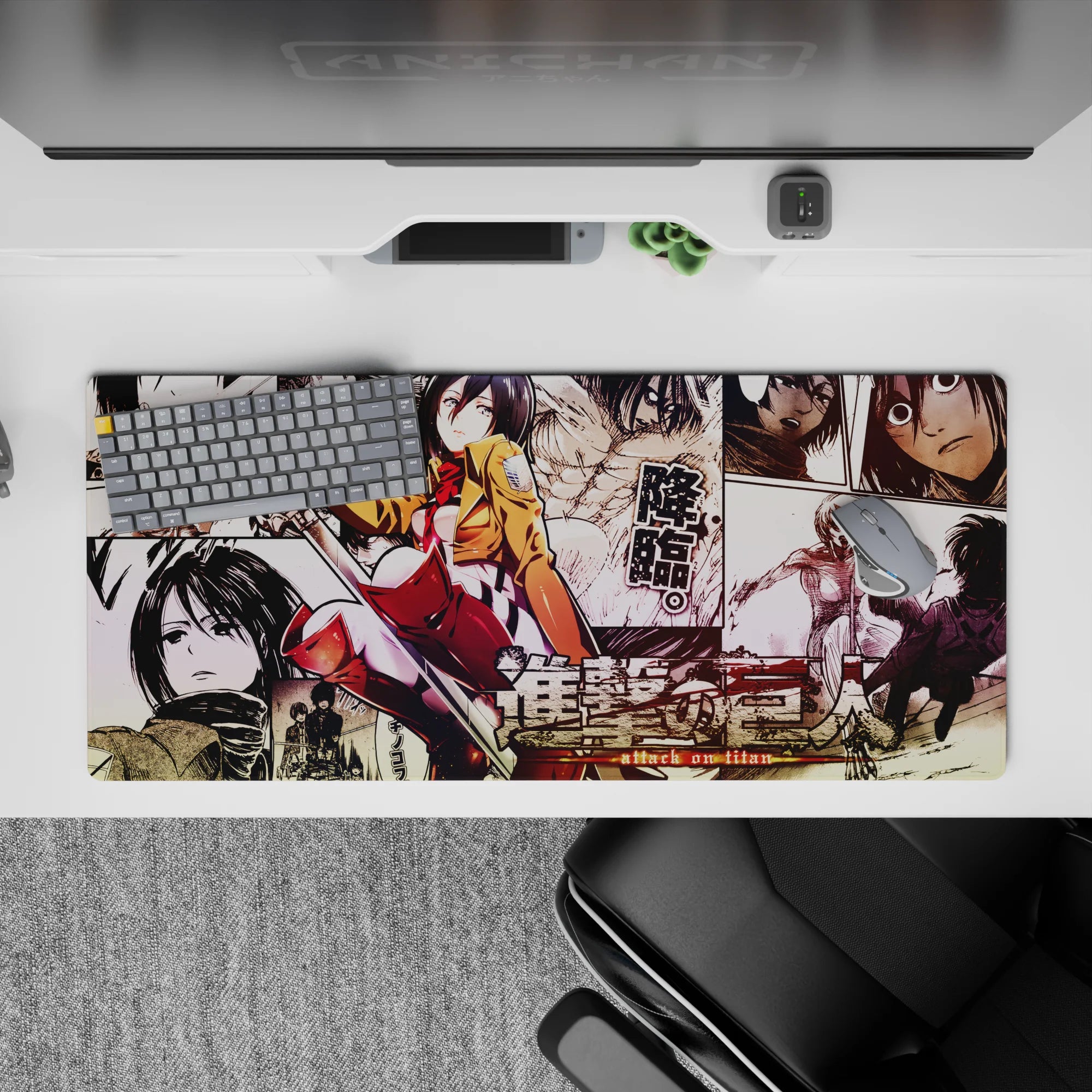 Attack on Titan - Anime Mouse Pad and Desk Pad - Mikasa: Wings of Battle - AniChan