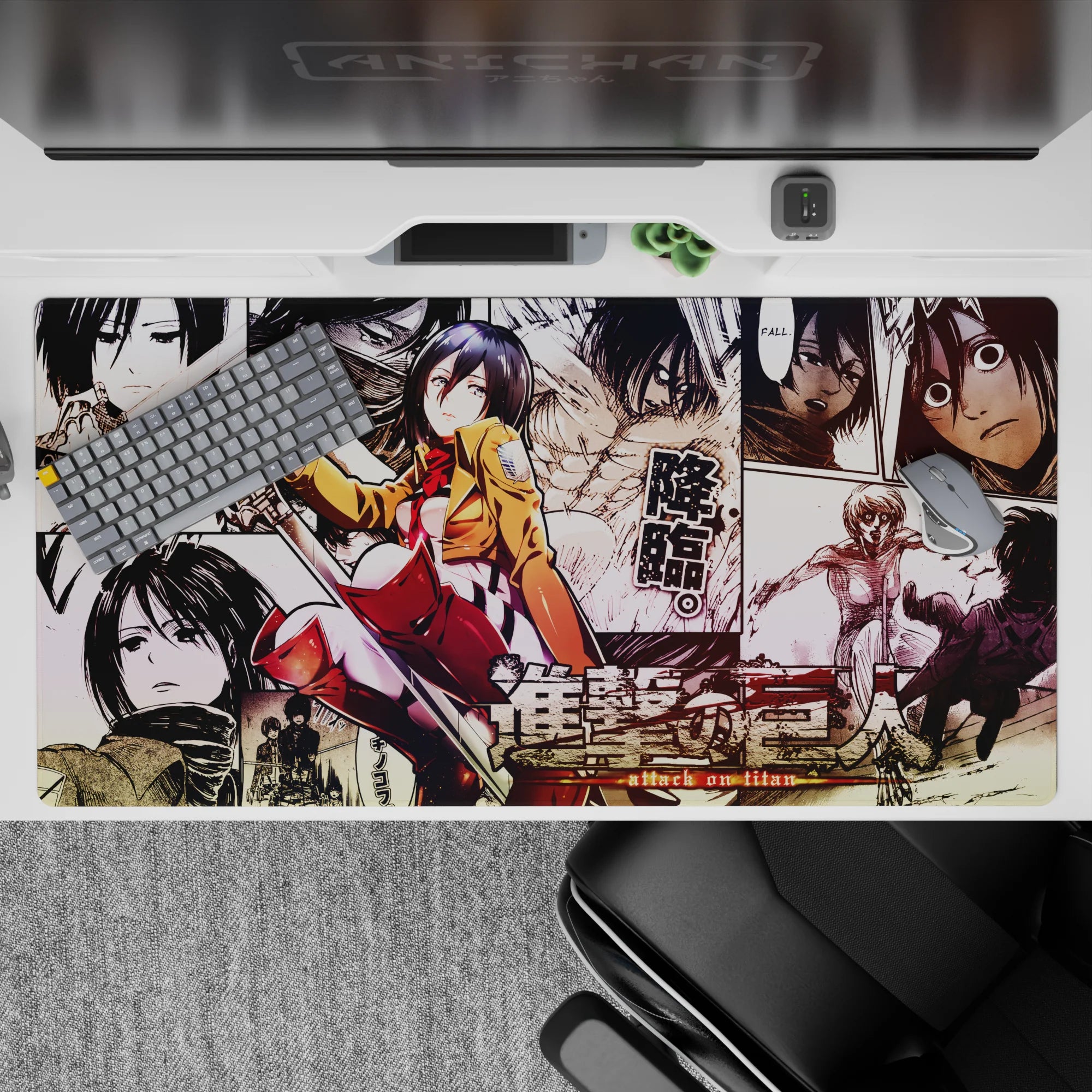 Attack on Titan - Anime Mouse Pad and Desk Pad - Mikasa: Wings of Battle - AniChan