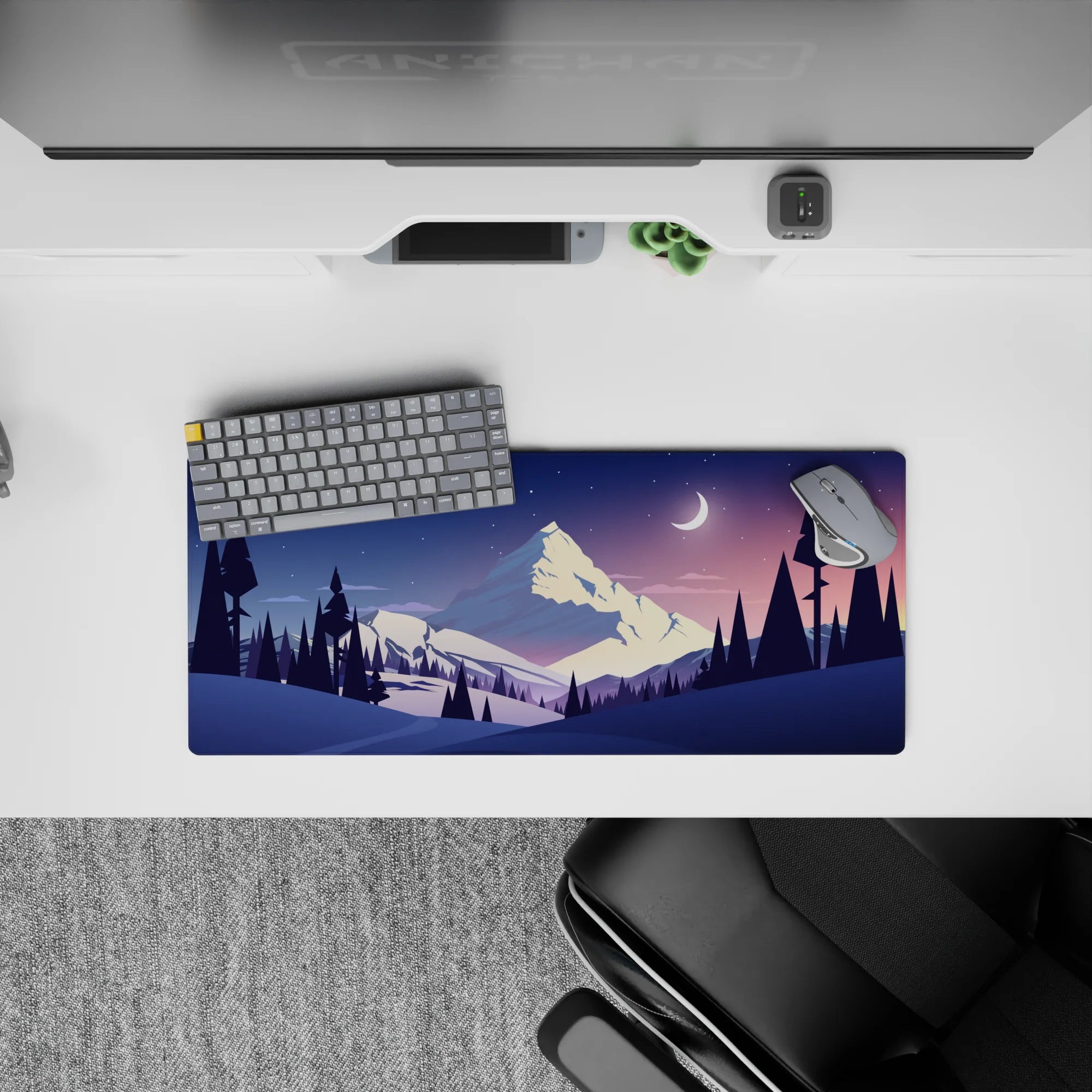 Vector Landscapes Deskmat | Mousepad | Deskpad - Winter Peaks