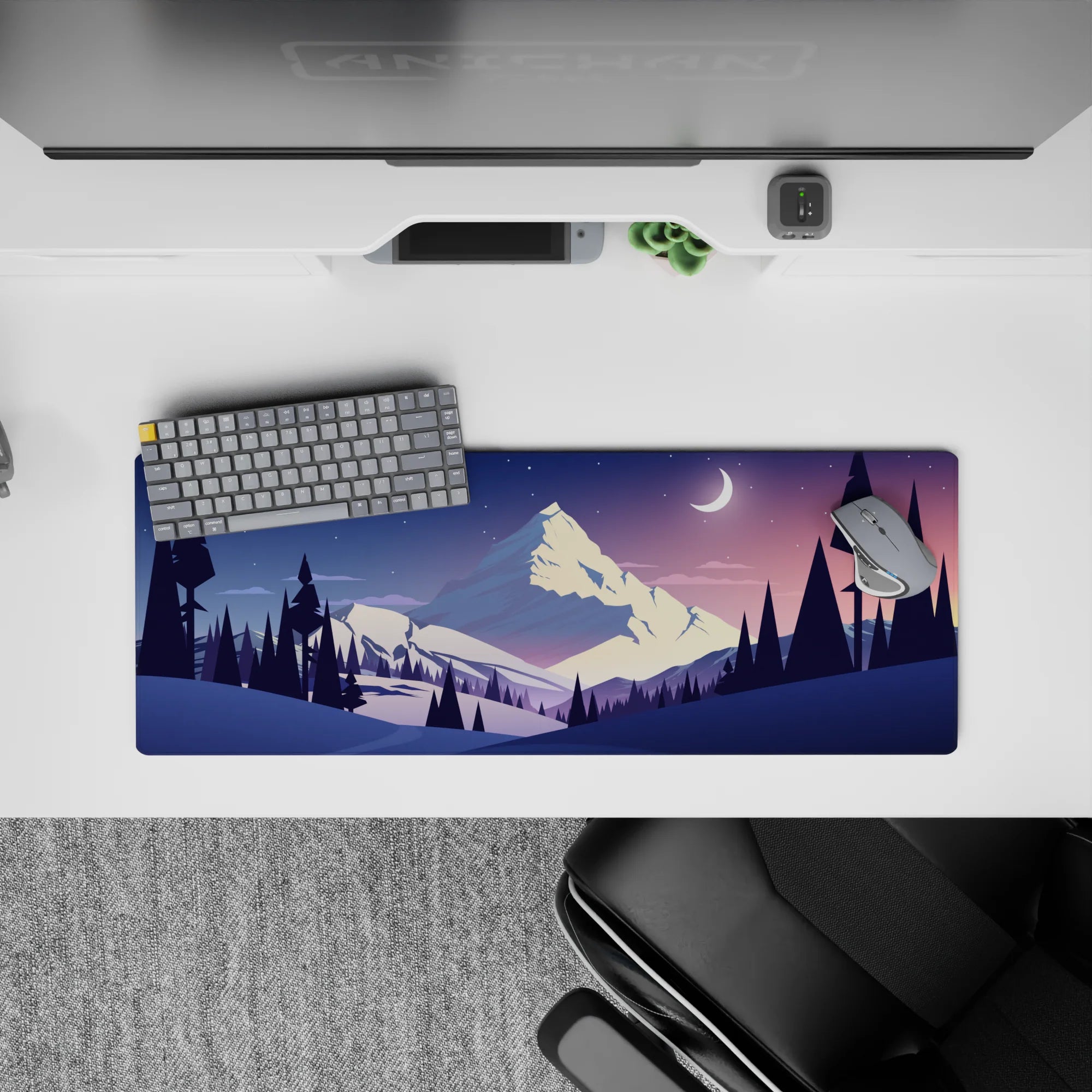 Vector Landscapes Deskmat | Mousepad | Deskpad - Winter Peaks