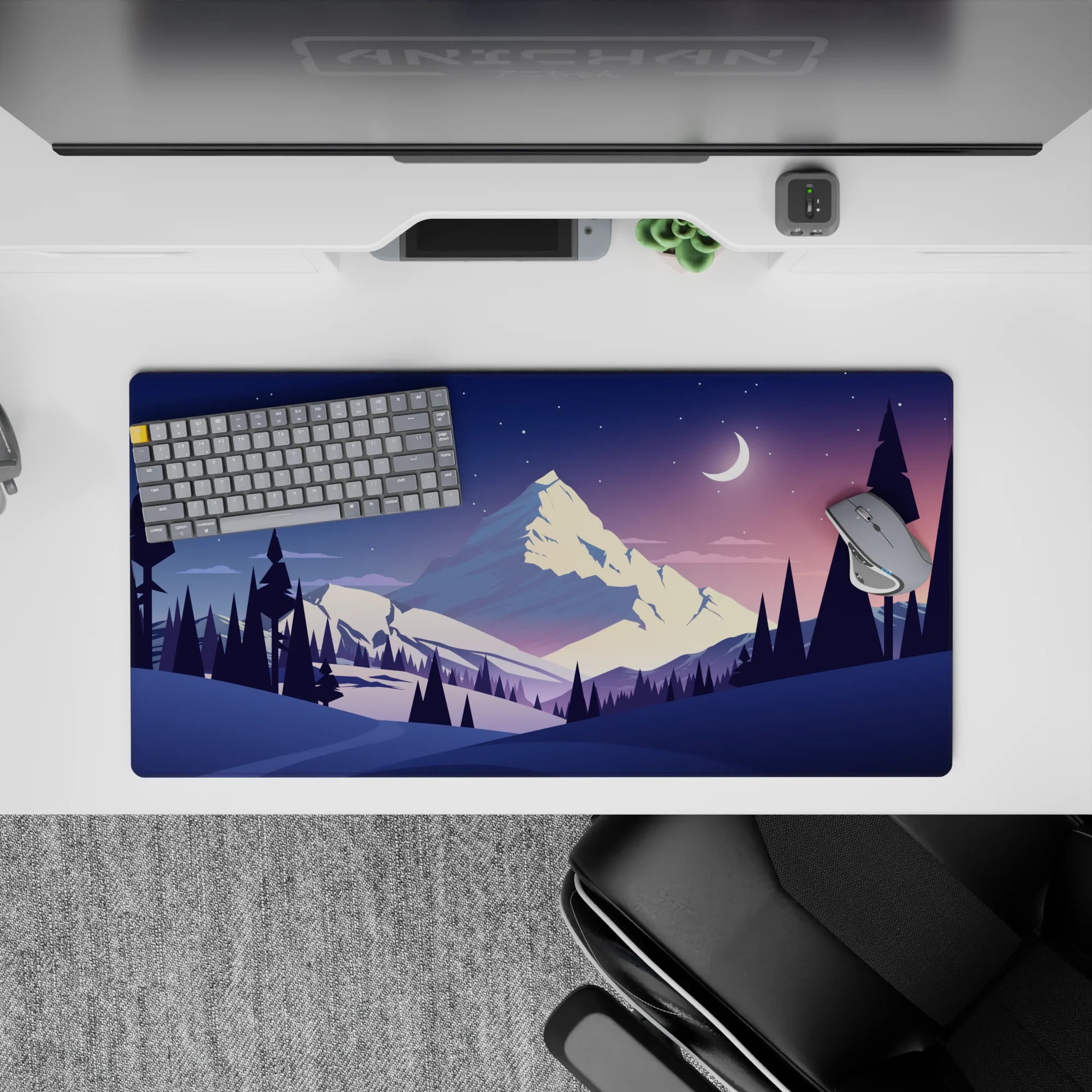 Vector Landscapes Deskmat | Mousepad | Deskpad - Winter Peaks