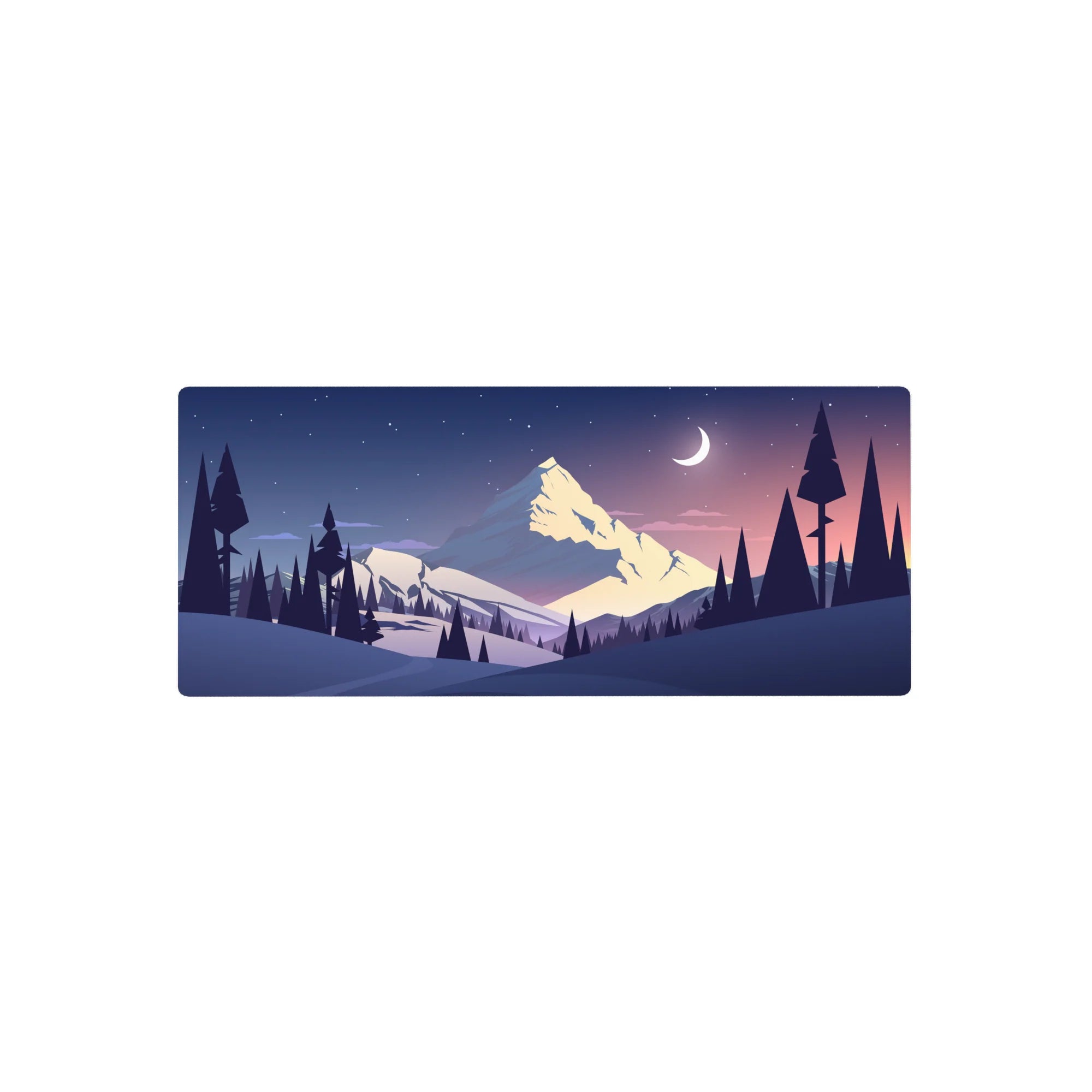 Vector Landscapes Deskmat | Mousepad | Deskpad - Winter Peaks