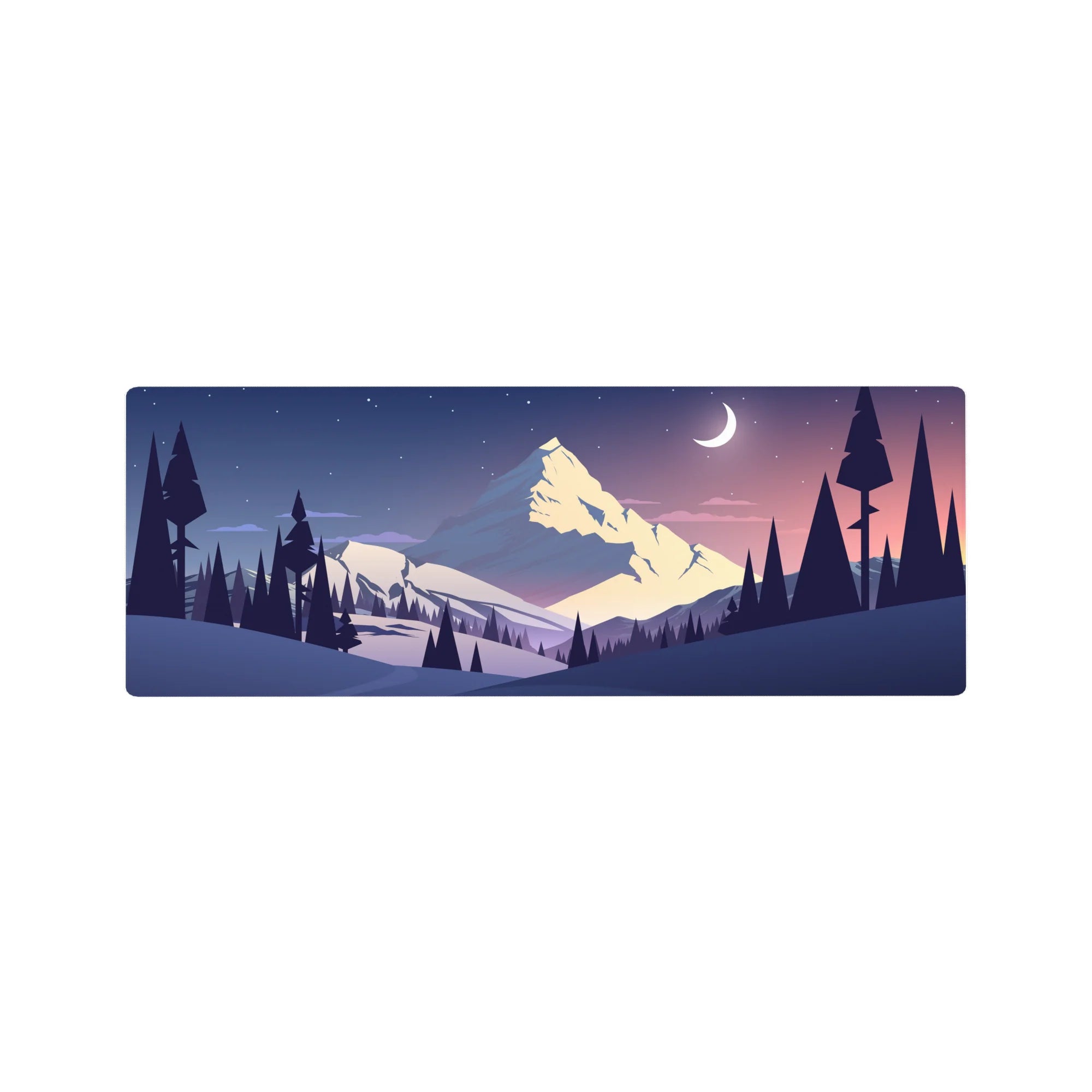 Vector Landscapes Deskmat | Mousepad | Deskpad - Winter Peaks