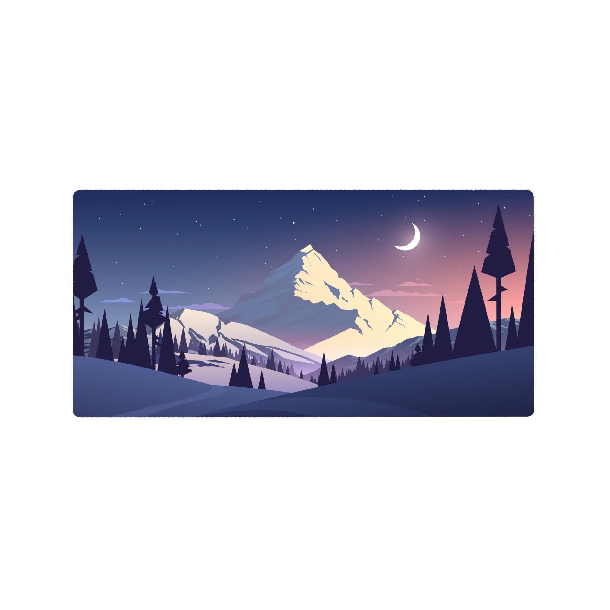 Vector Landscapes Deskmat | Mousepad | Deskpad - Winter Peaks