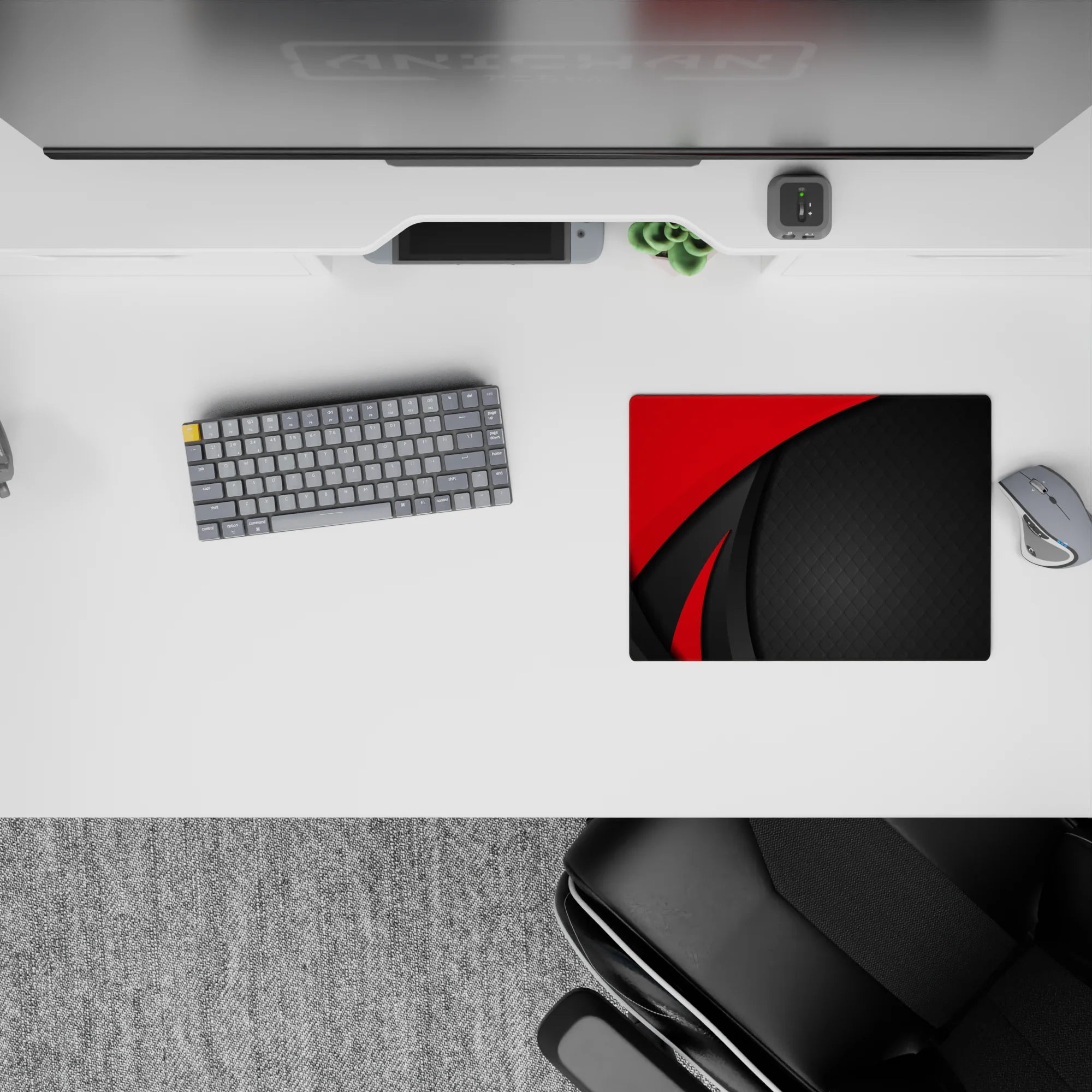 Abstract Deskmat | Mousepad | Deskpad - Red Precision - AniChan