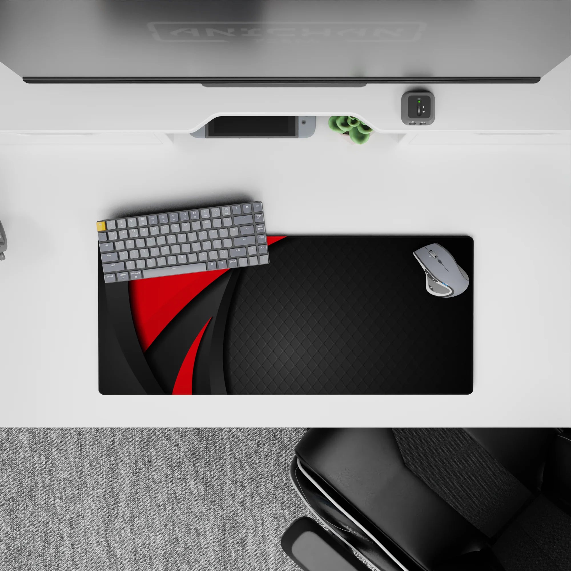 Abstract Deskmat | Mousepad | Deskpad - Red Precision - AniChan