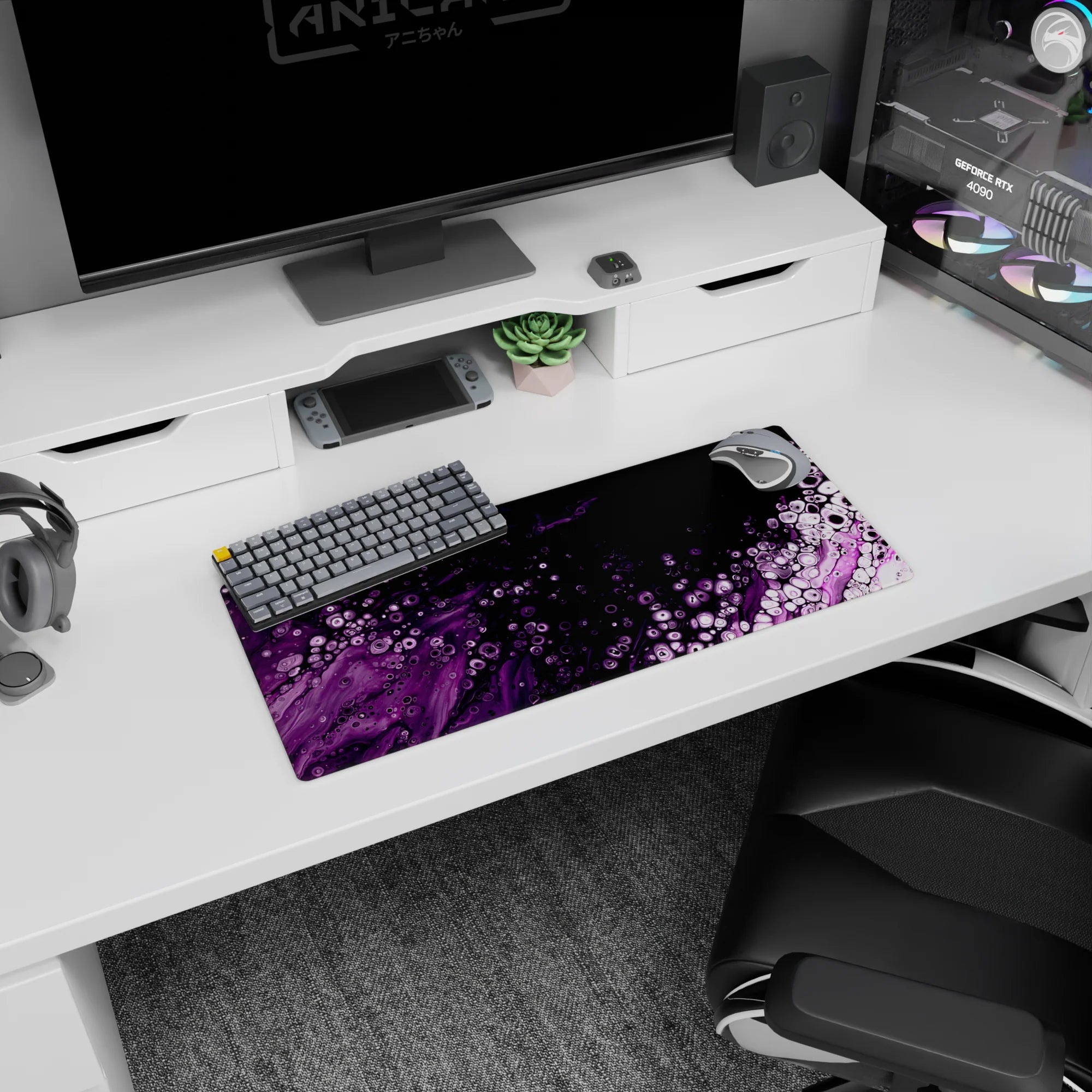 Liquid Abstract Deskmat | Mousepad | Deskpad - Nebula Bubbles