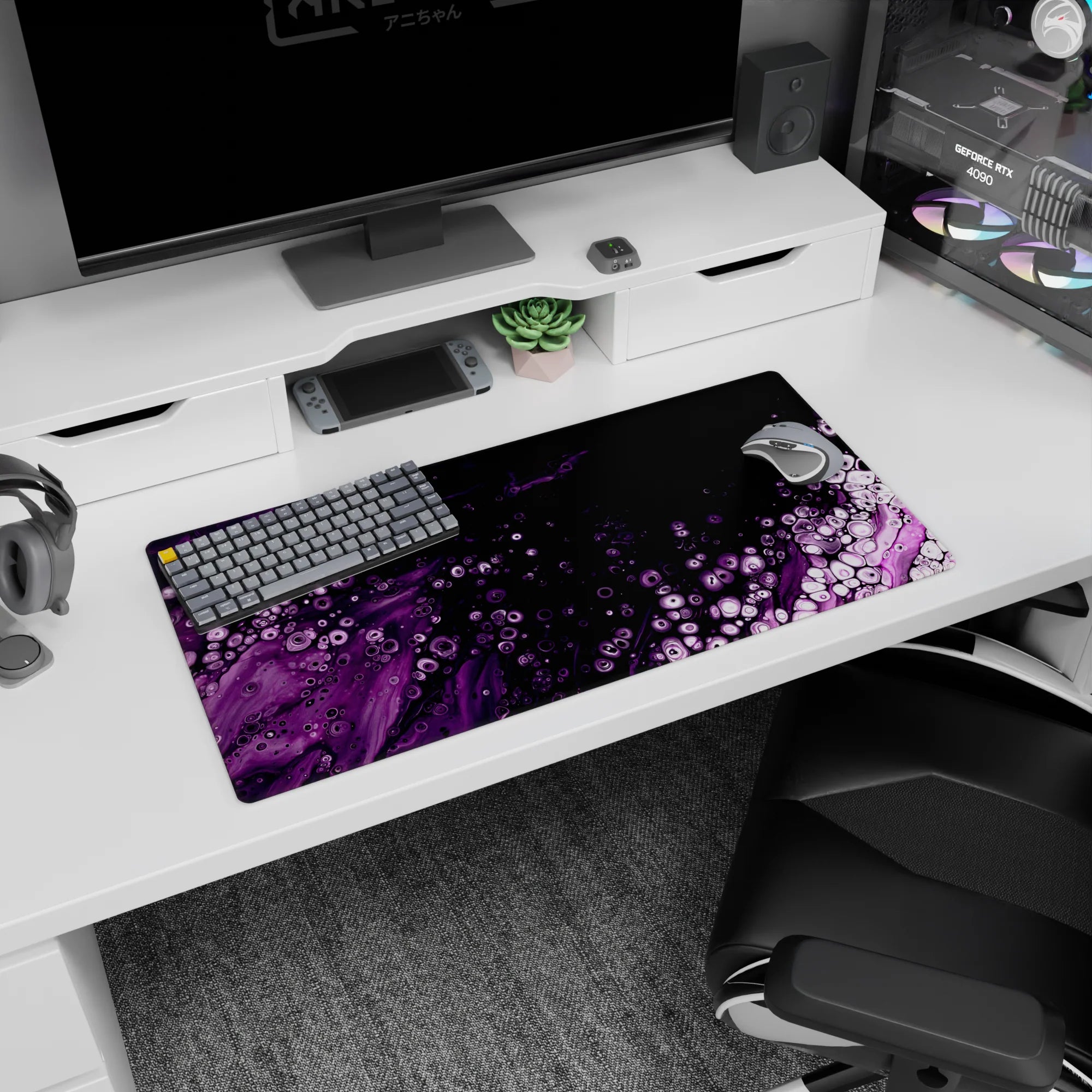 Liquid Abstract Deskmat | Mousepad | Deskpad - Nebula Bubbles