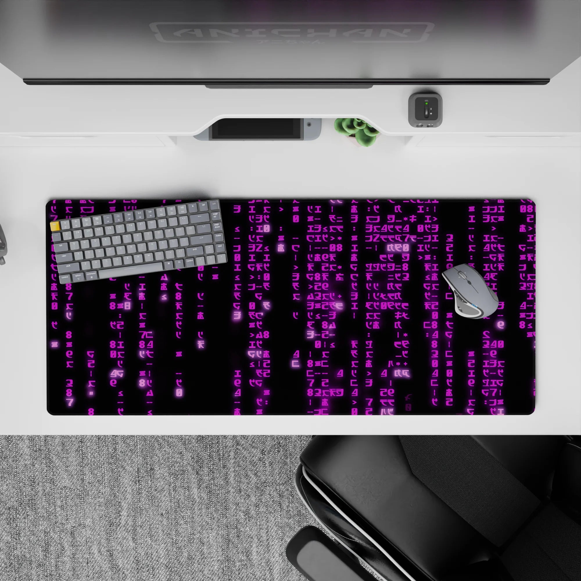 Abstract Deskmat | Mousepad | Deskpad - Digital Rain - AniChan