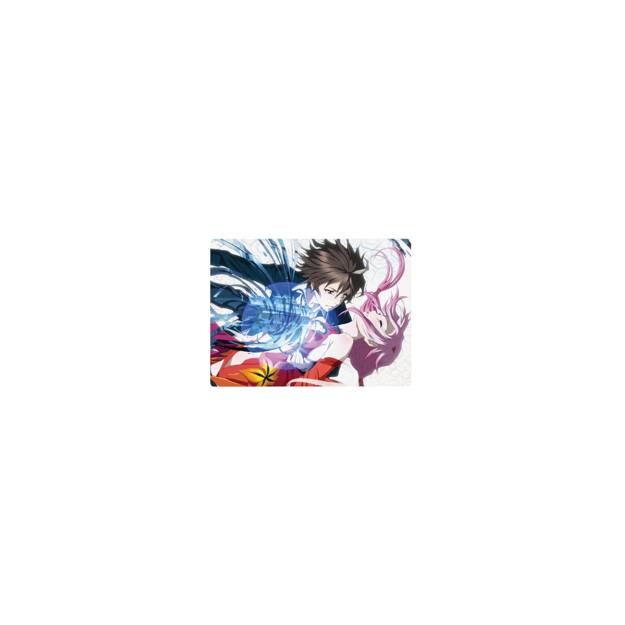 Classic anime girl mouse pad 14x10 inches with romance action pose on clean geometric white background.
