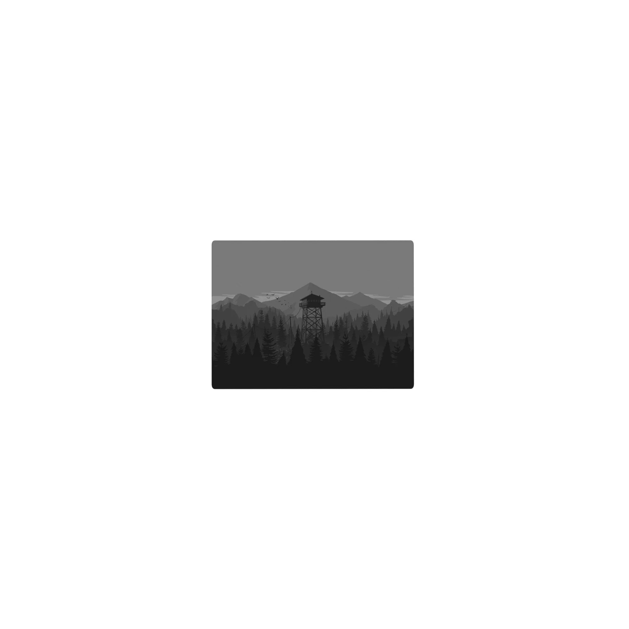 Vector Landscapes Deskmat | Mousepad | Deskpad - Monochrome Watchtower