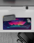 Retrowave - Vaporwave Deskmat | Mousepad | Deskpad - Neon Horizon Dreams