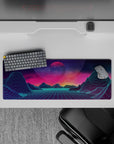 Retrowave - Vaporwave Deskmat | Mousepad | Deskpad - Neon Horizon Dreams