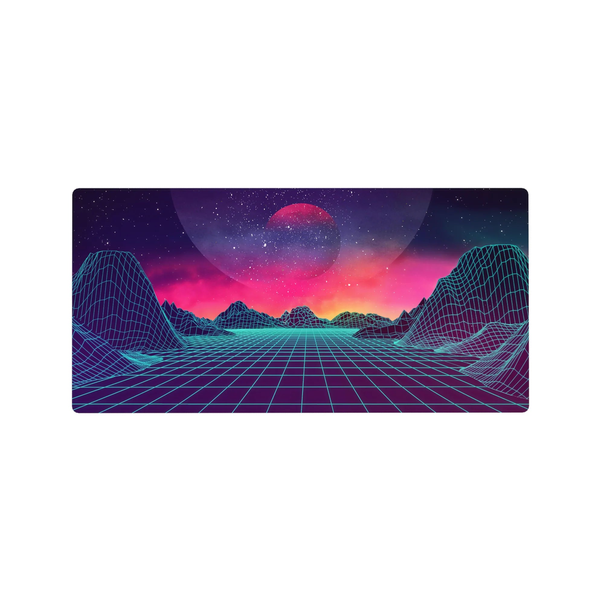 Retrowave - Vaporwave Deskmat | Mousepad | Deskpad - Neon Horizon Dreams - AniChan