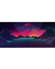 Retrowave - Vaporwave Deskmat | Mousepad | Deskpad - Neon Horizon Dreams