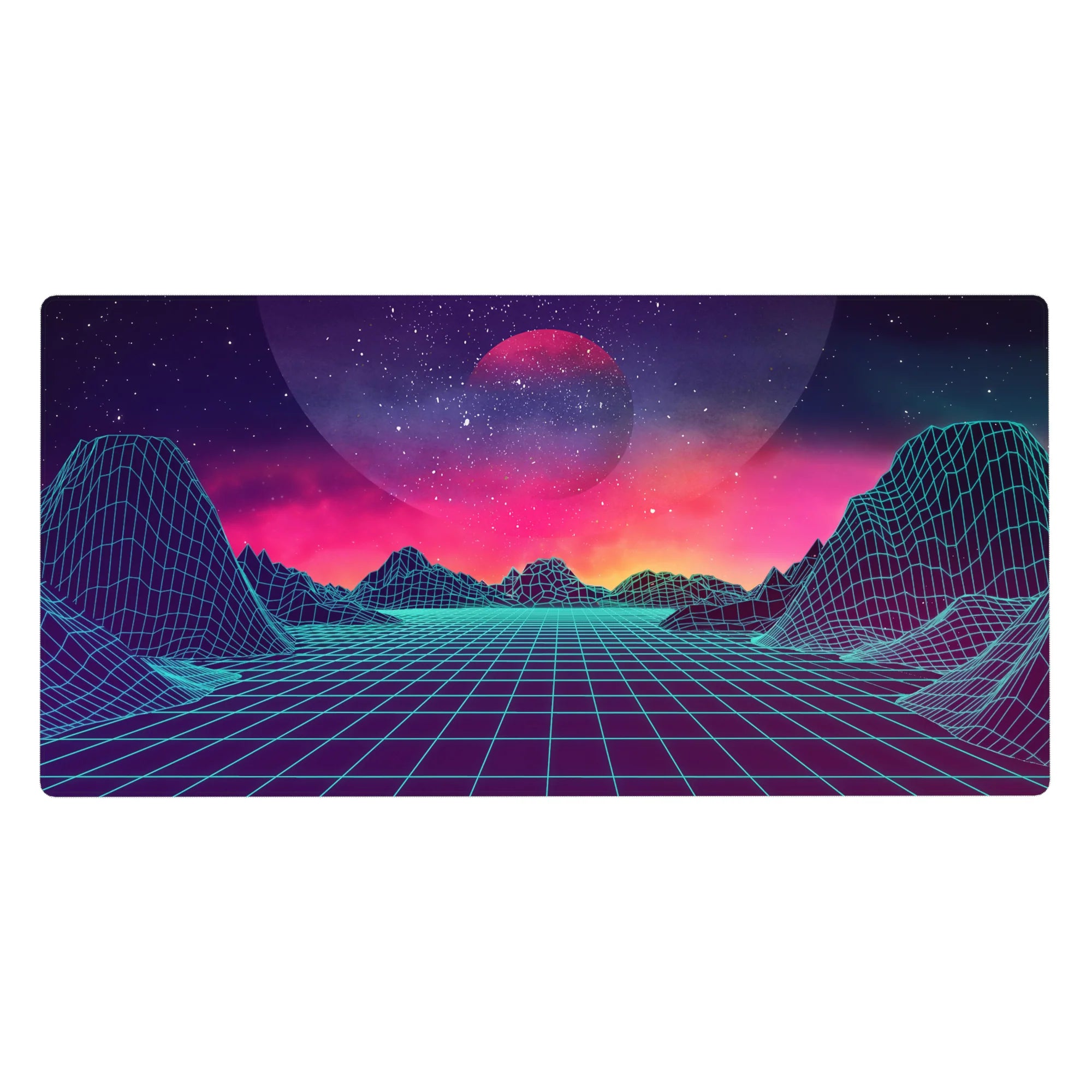 Retrowave - Vaporwave Deskmat | Mousepad | Deskpad - Neon Horizon Dreams - AniChan