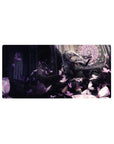 32x16 inches anime girl mouse pad with gothic stained-glass arches, lace dress, and ornate cathedral motifs.