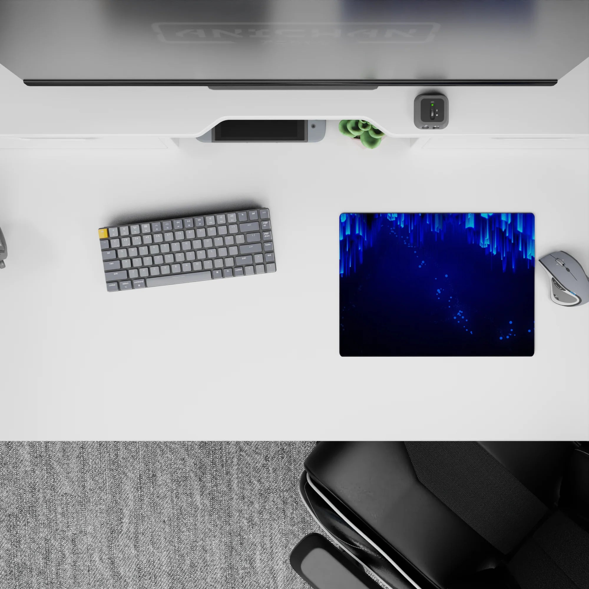 Abstract Deskmat | Mousepad | Deskpad - Neon Cascade - AniChan