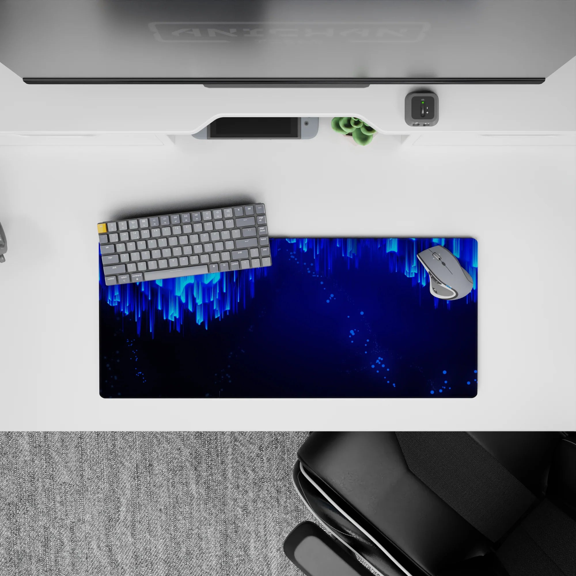 Abstract Deskmat | Mousepad | Deskpad - Neon Cascade - AniChan