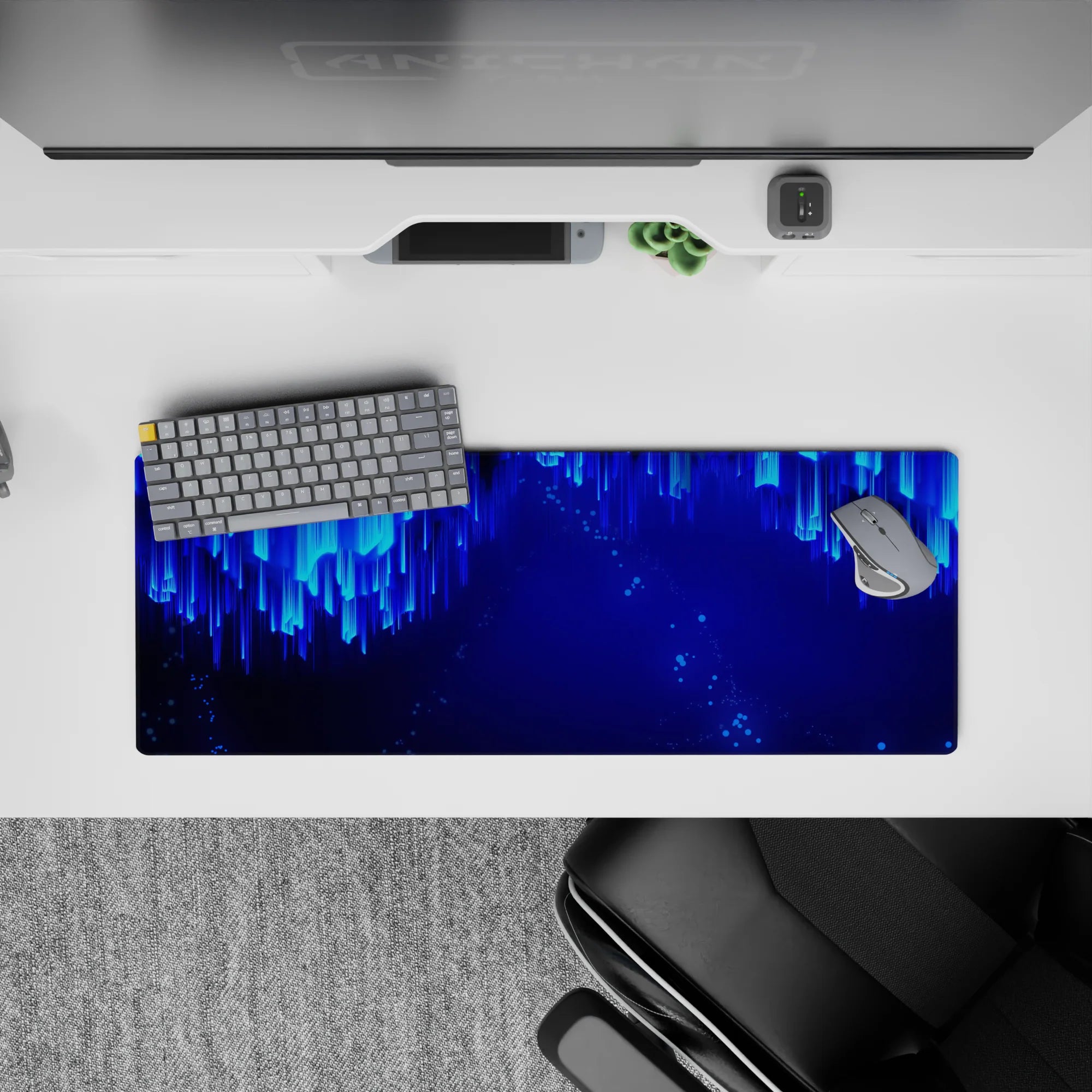 Abstract Deskmat | Mousepad | Deskpad - Neon Cascade - AniChan